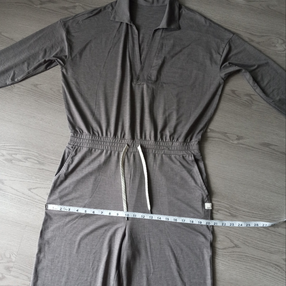 Vuori Lux Intentions Wide Leg Jumpsuit Smoke Heather L - Picture 11 of 15